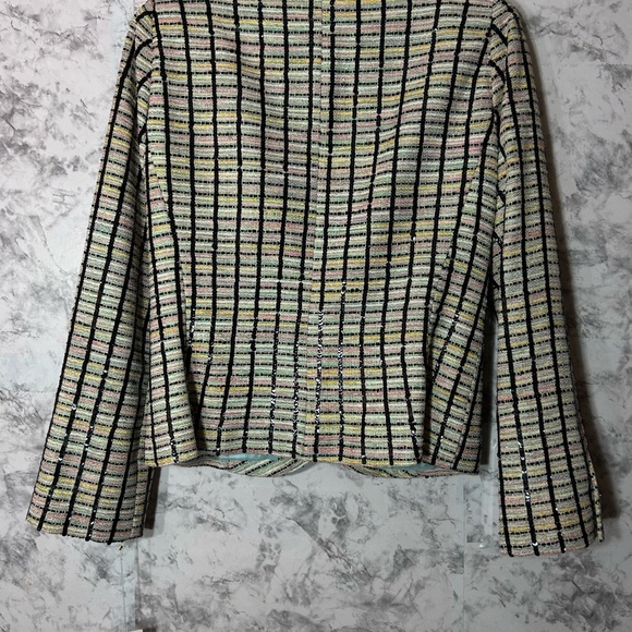 Vtg Noviello-Bloom Suits Ladies Sequin Turquoise Silk Jacket Size 12 NWT - Picture 5 of 5